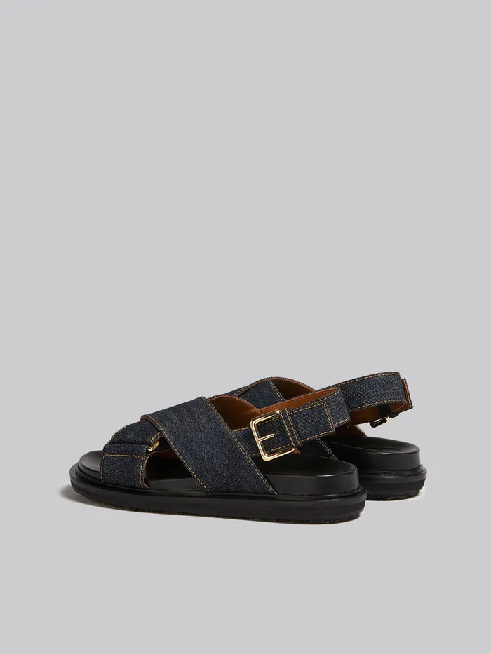 Blue Denim Crisscross Sandal Women Marni Fussbett