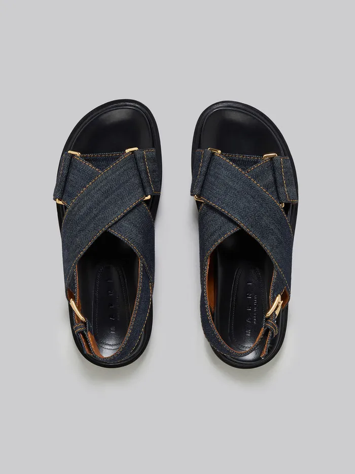 Blue Denim Crisscross Sandal Women Marni Fussbett