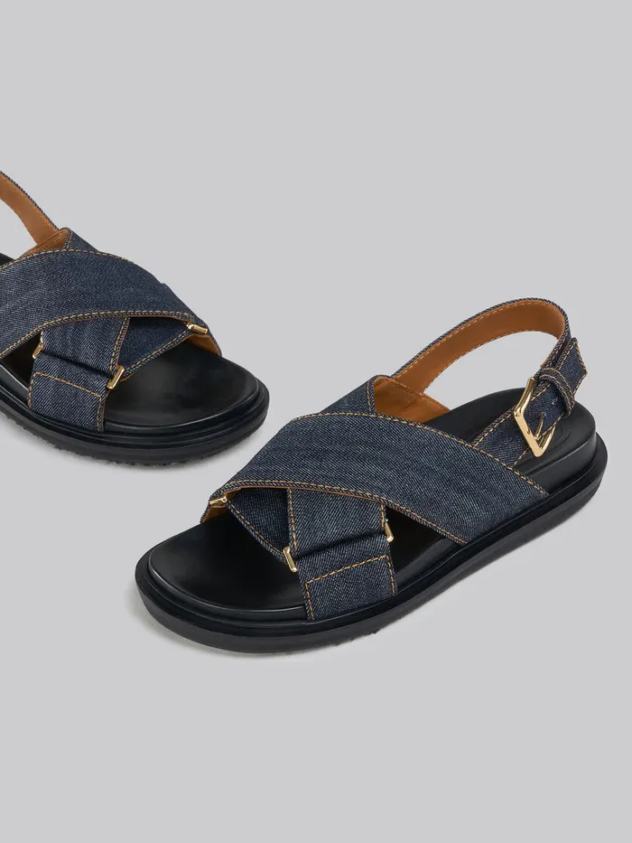 Blue Denim Crisscross Sandal Women Marni Fussbett