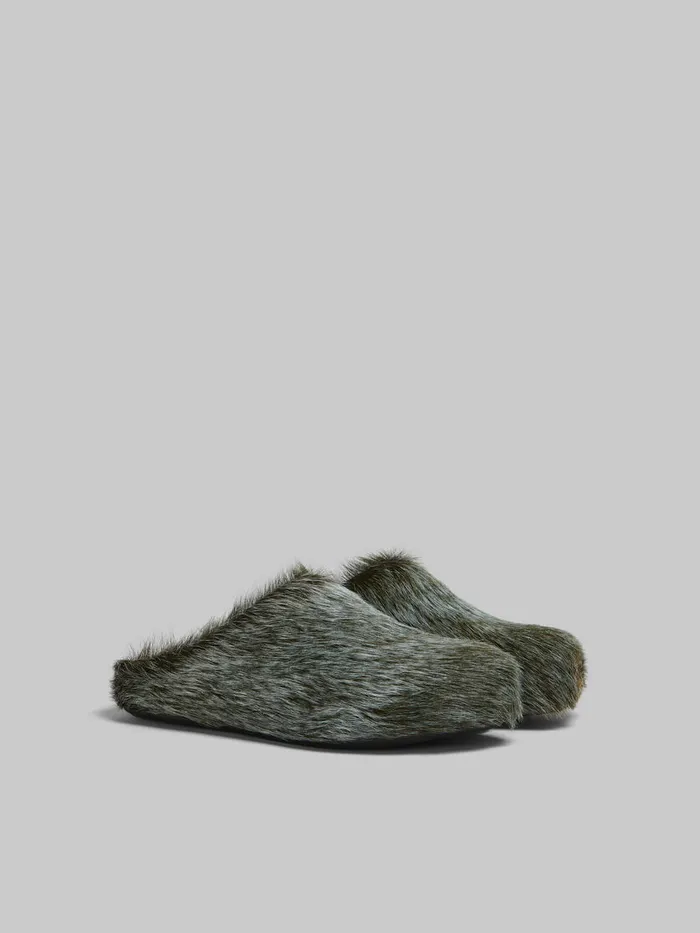 Bluegrey Long Hair Calfskin Fussbett Sabot Women Marni Fussbett
