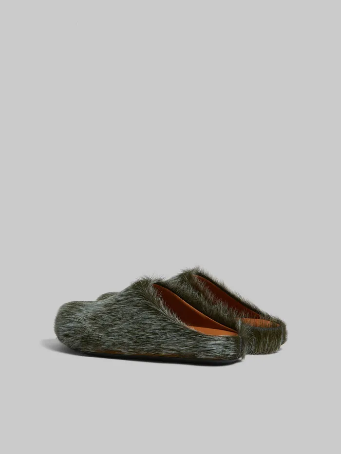 Bluegrey Long Hair Calfskin Fussbett Sabot Women Marni Fussbett