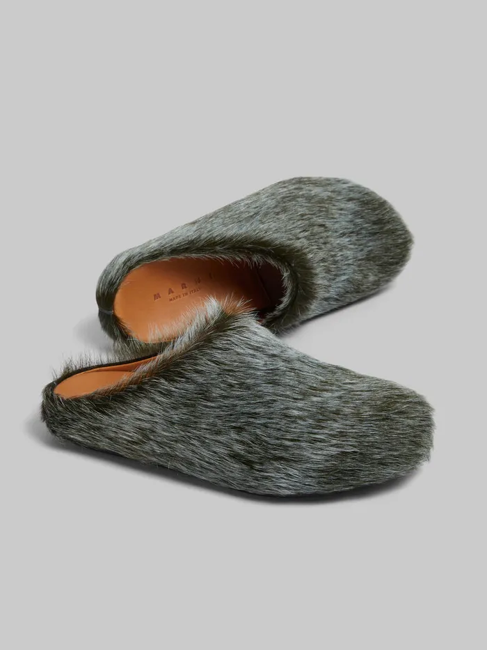 Bluegrey Long Hair Calfskin Fussbett Sabot Women Marni Fussbett