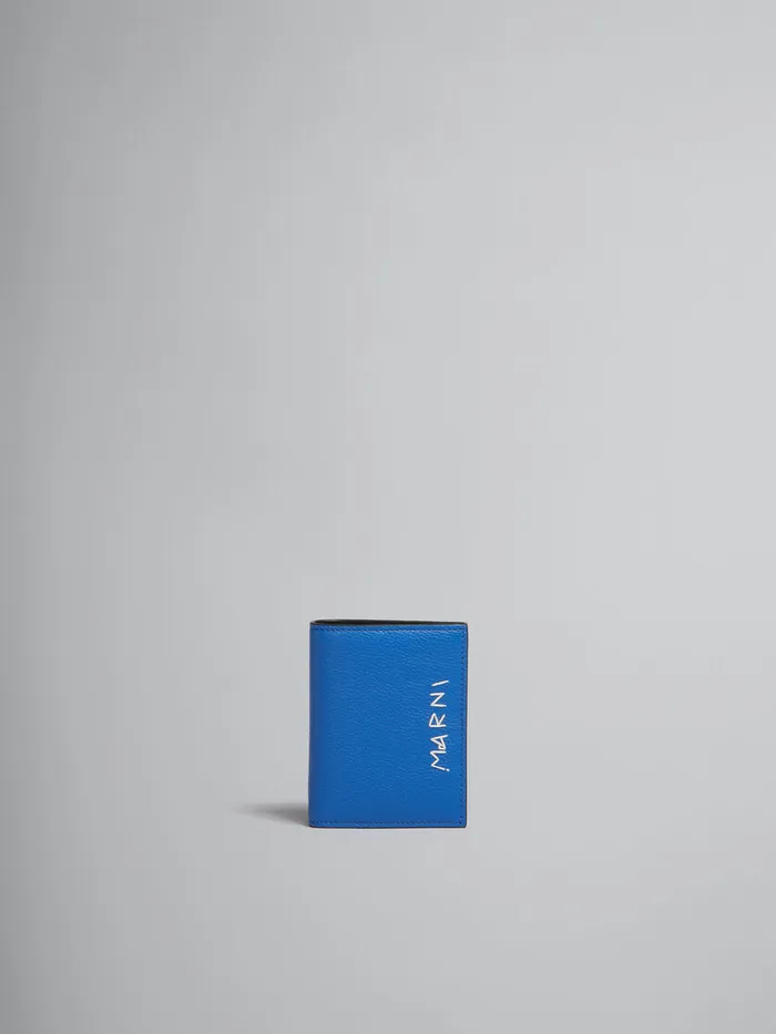 Blue Leather Bifold Wallet With Marni Mending Men Marni Wallets and Small Leather Goods Blue Leather Bifold Wallet With Marni Mending Men Marni Wallets and Small Leather Goods