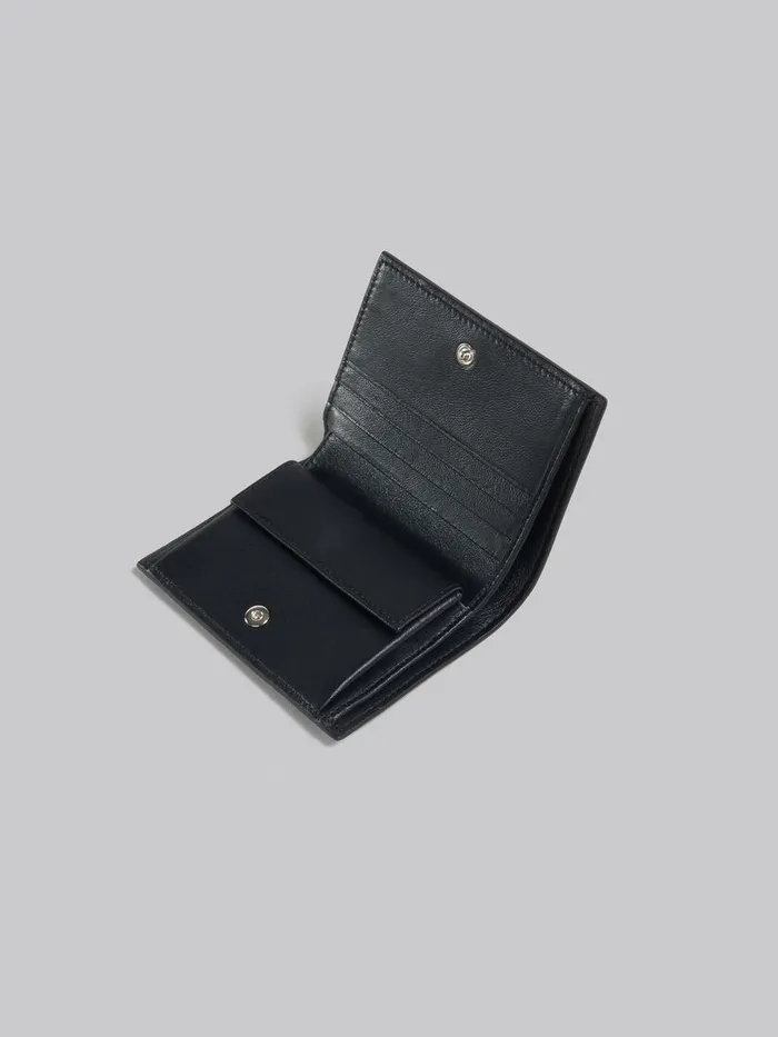 Blue Leather Bifold Wallet With Marni Mending Men Marni Wallets and Small Leather Goods