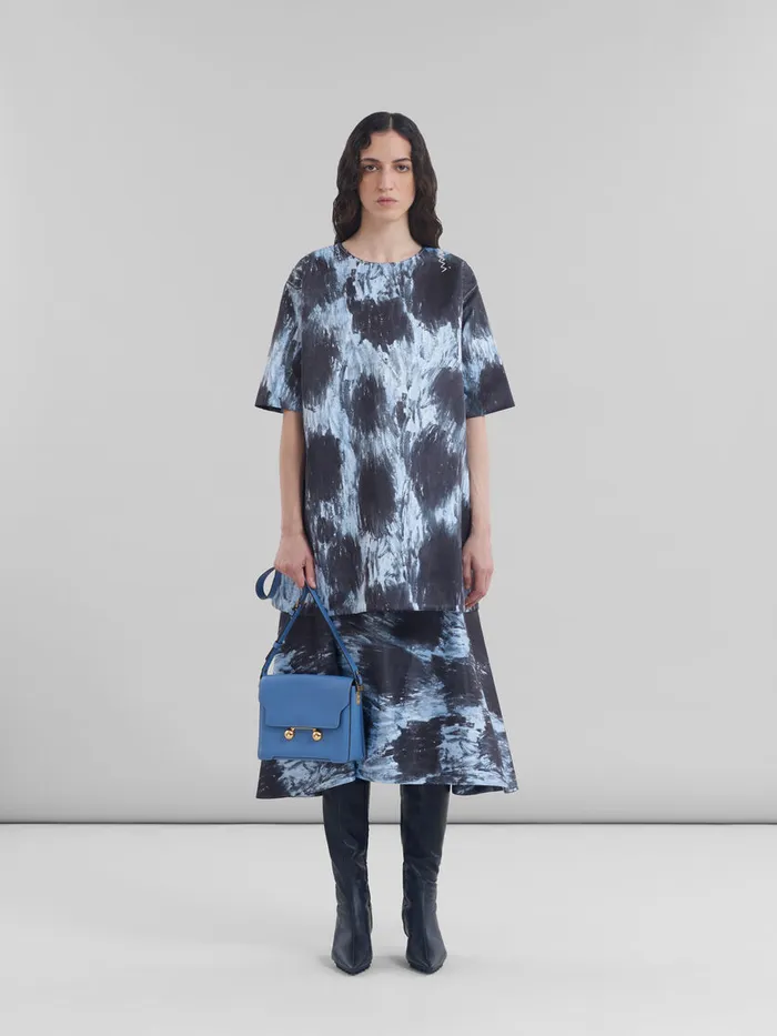 Blue Leather Trunkaroo Medium Shoulder Bag WomenMen Marni Trunkaroo Bag