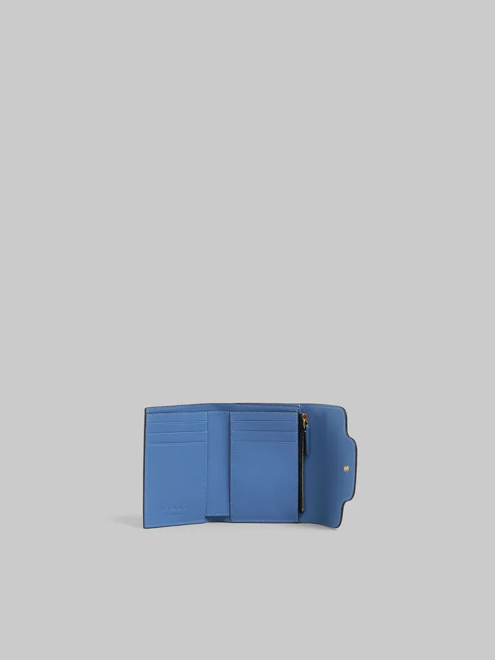 Blue Leather Trunkaroo Trifold Wallet Women Marni Wallets and Small Leather Goods