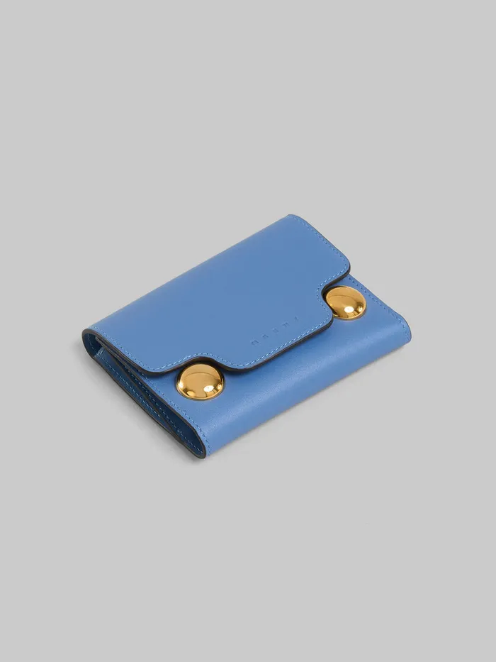 Blue Leather Trunkaroo Trifold Wallet Women Marni Wallets and Small Leather Goods