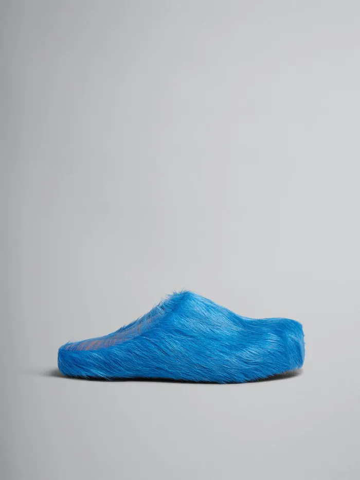 Blue Longhair Calfskin Fussbett Sabot Women Marni Fussbett