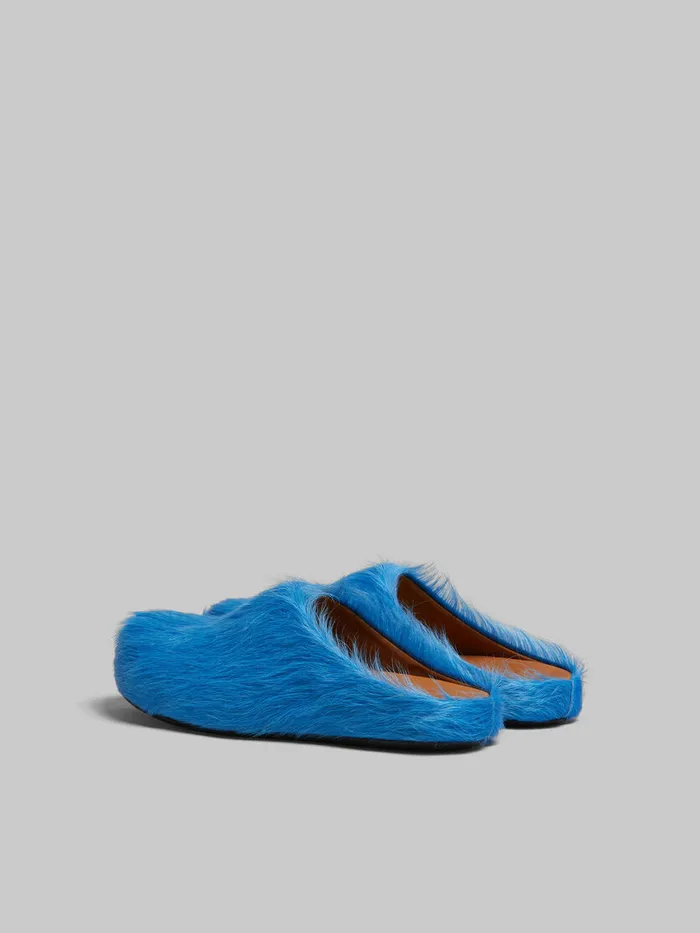 Blue Longhair Calfskin Fussbett Sabot Women Marni Fussbett