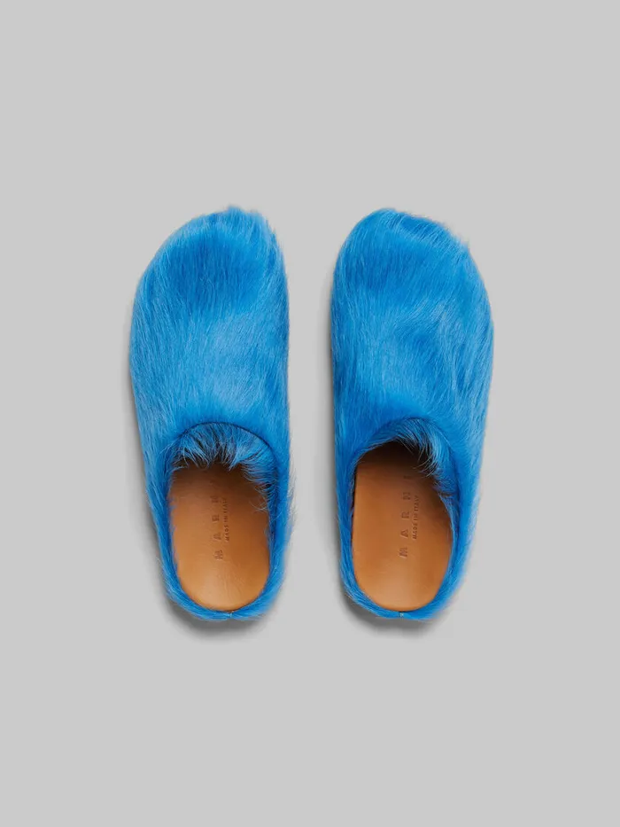 Blue Longhair Calfskin Fussbett Sabot Women Marni Fussbett