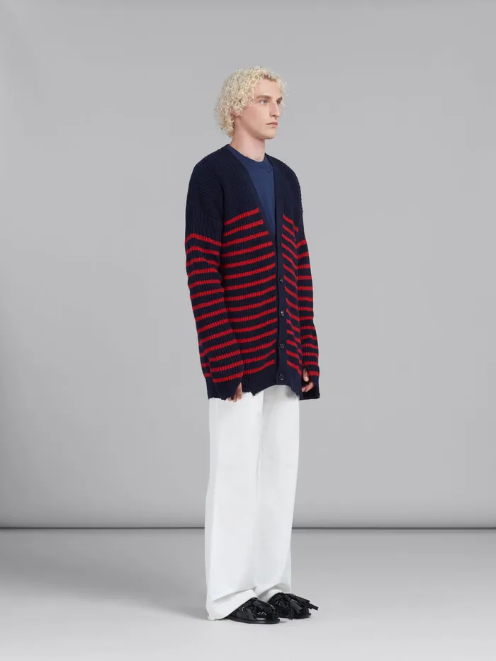 Blue Organic Cotton Oversized Tshirt With Marni Patches Men Marni Tops and TShirts