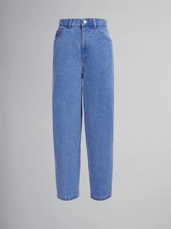 Blue Organic Denim Carrot Jeans Women Marni Pants