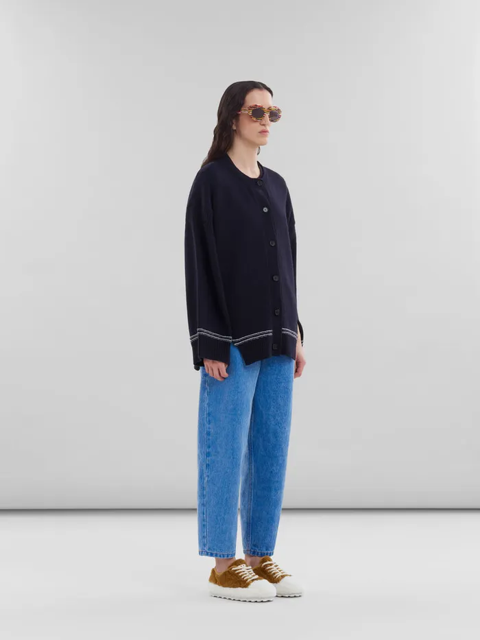 Blue Organic Denim Carrot Jeans Women Marni Pants