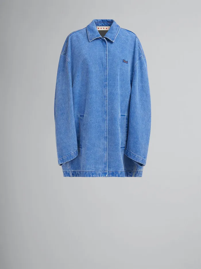 Blue Organic Denim Jacket With Marni Logo Patch Women Marni Coats and Jackets Blue Organic Denim Jacket With Marni Logo Patch Women Marni Coats and Jackets