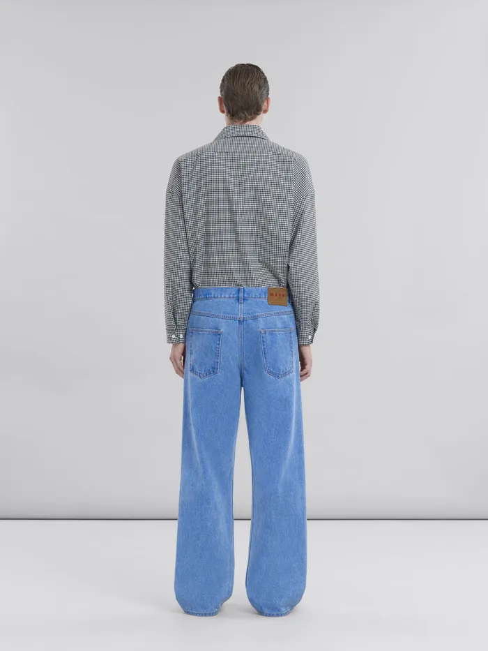 Blue Organic Denim Wideleg Jeans Men Marni Pants