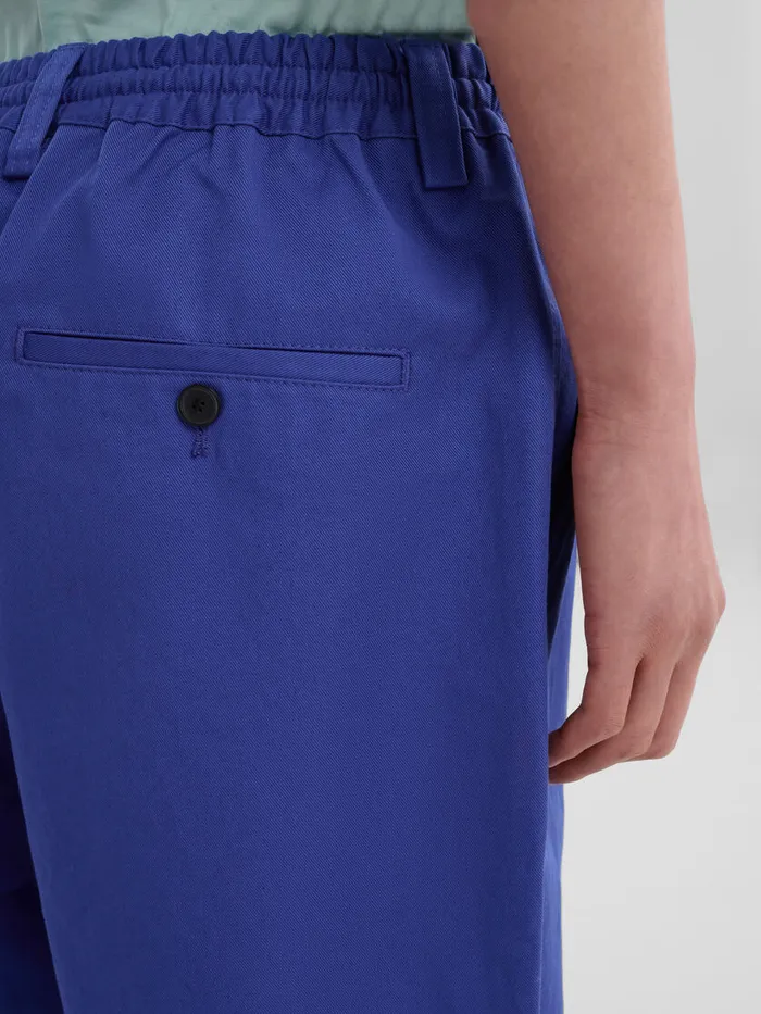 Blue Organic Gabardine Trousers With Drawstring Waist Men Marni Pants