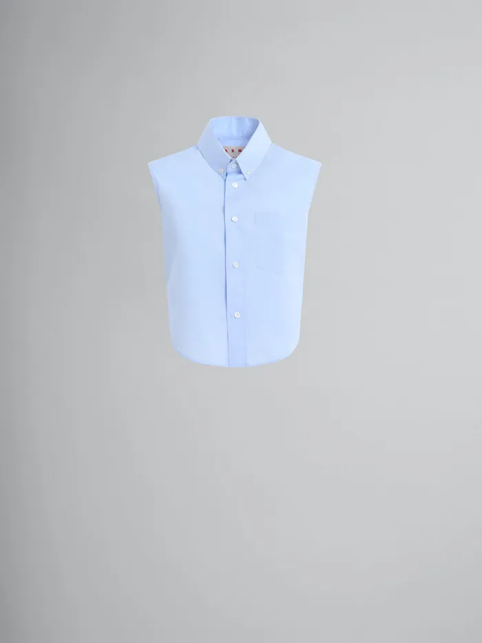 Blue Organic Poplin Cropped Shirt Women Marni Tops and TShirts