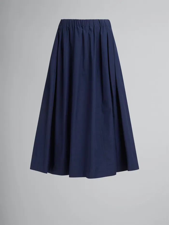 Blue Organic Poplin Elasticated Midi Skirt Women Marni Skirts