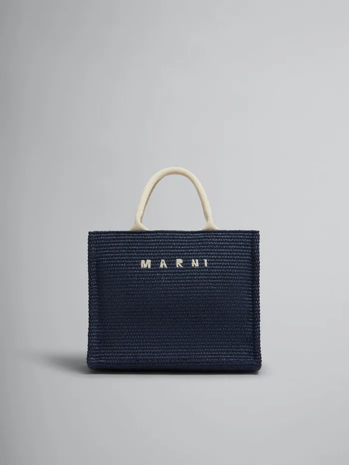 Blue Raffiaeffect Small Tote Bag Women Marni Tote Bags
