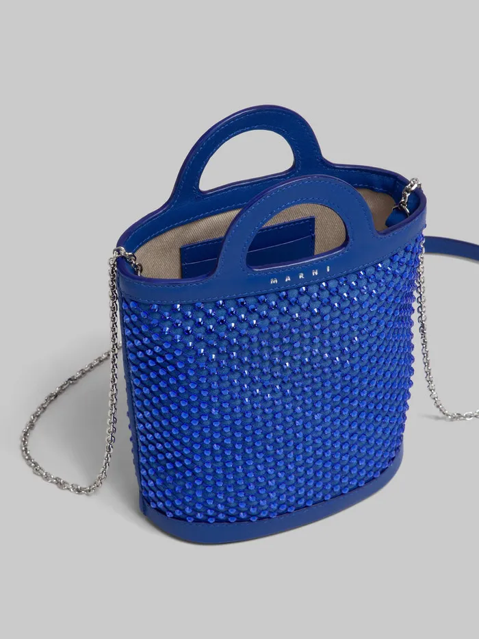 Blue Rhinestone Tropicalia Nano Bucket Bag Women Marni Wallets and Small Leather Goods