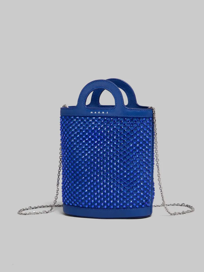 Blue Rhinestone Tropicalia Nano Bucket Bag Women Marni Wallets and Small Leather Goods