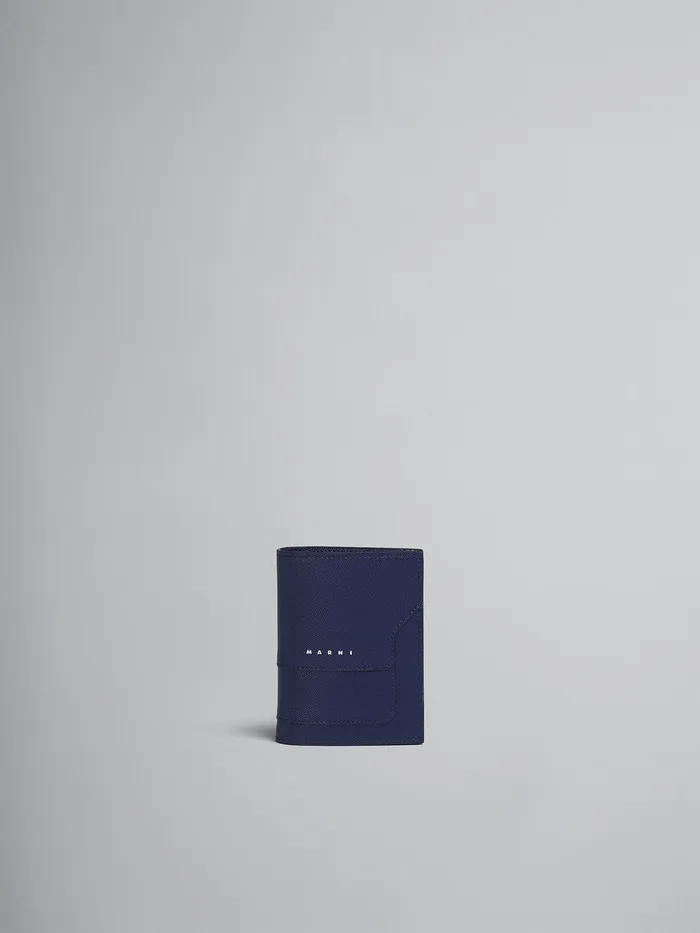 Blue Saffiano Leather Bifold Wallet Men Marni Wallets and Small Leather Goods Blue Saffiano Leather Bifold Wallet Men Marni Wallets and Small Leather Goods