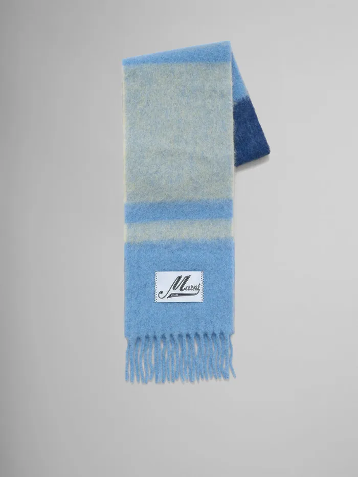Blue Striped Alpacamohair Scarf Women Marni Scarves