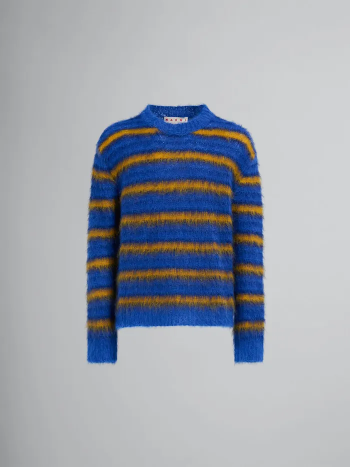 Blue Striped Mohair Jumper Men Marni Knitwear