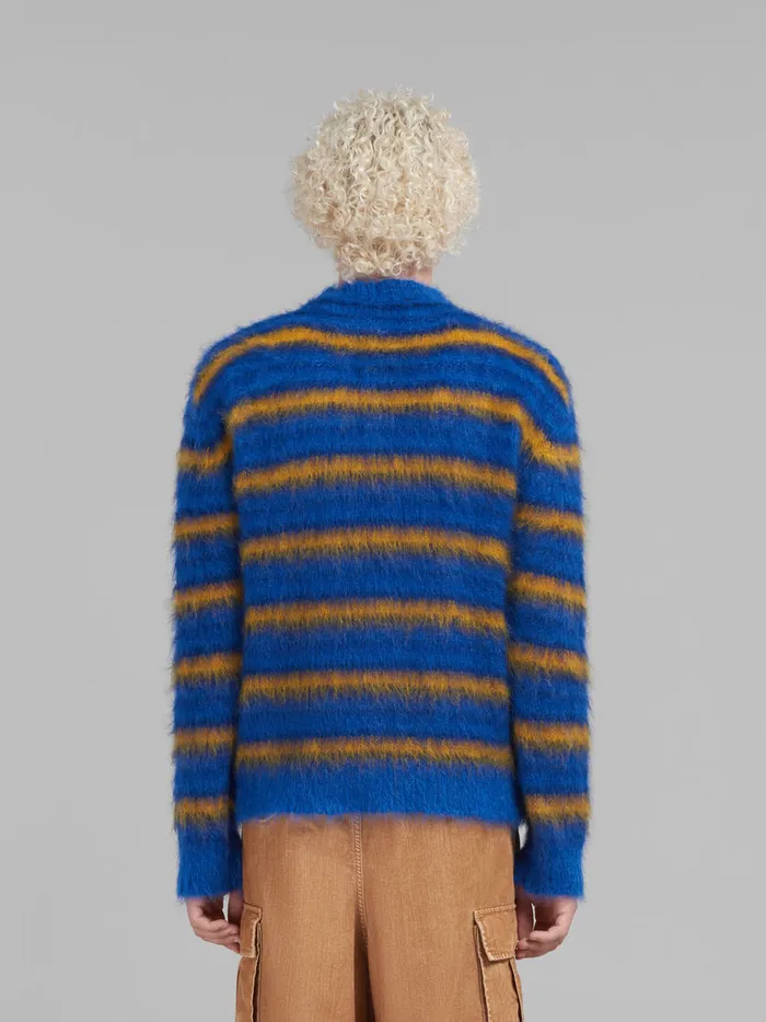 Blue Striped Mohair Jumper Men Marni Knitwear