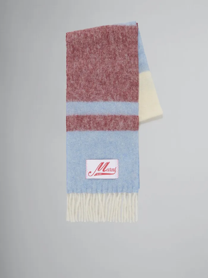 Blue Striped Mohair Scarf Women Marni Scarves
