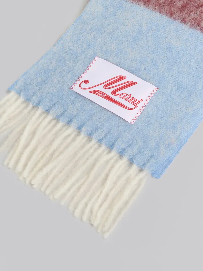 Blue Striped Mohair Scarf Women Marni Scarves