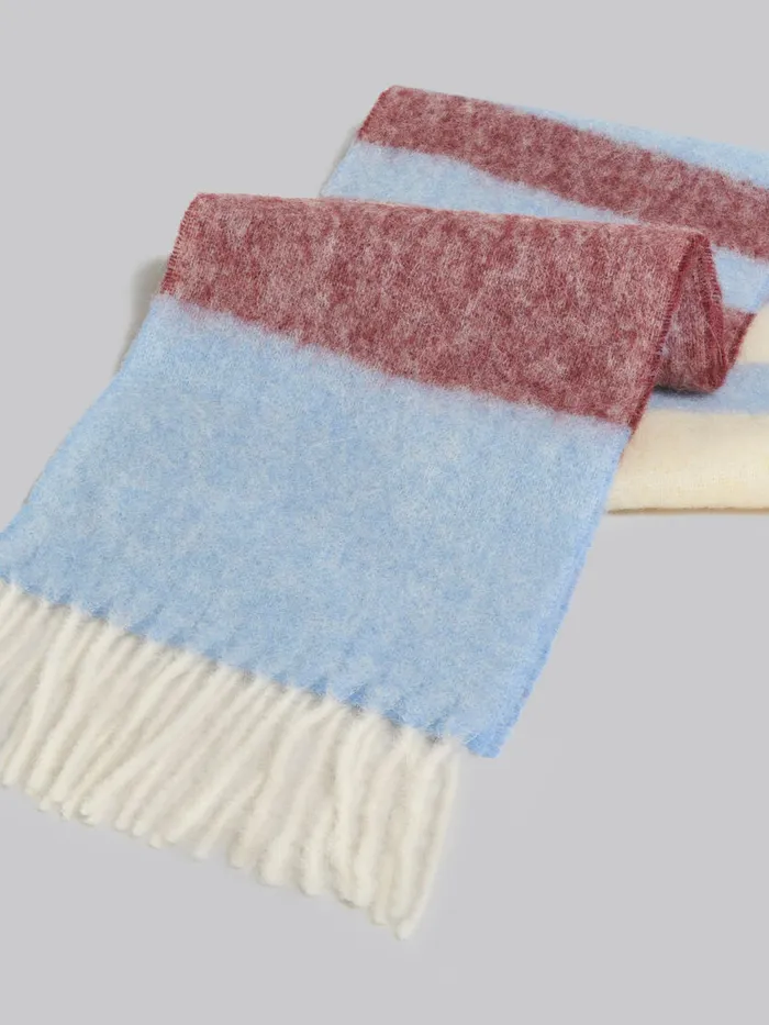 Blue Striped Mohair Scarf Women Marni Scarves