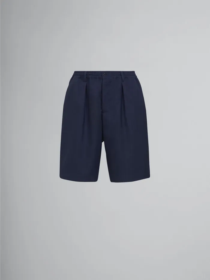 Blue Tropical Wool Bermuda Pants Men Marni Pants