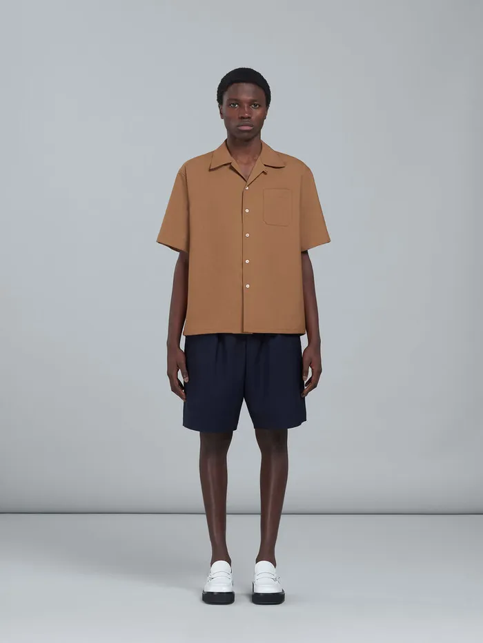 Blue Tropical Wool Bermuda Pants Men Marni Pants
