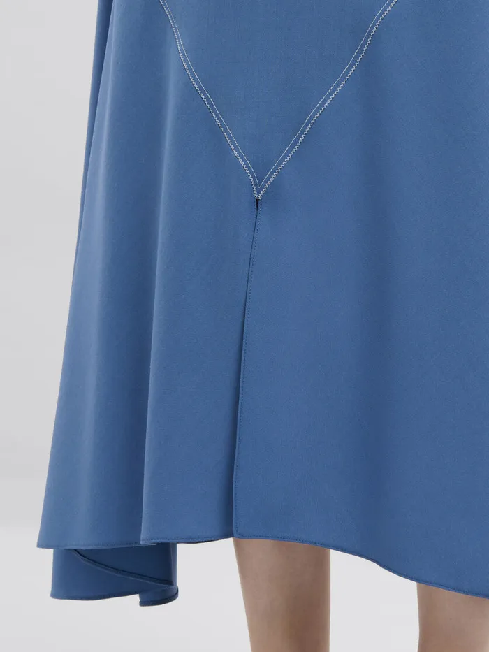 Blue Tropical Wool Midi Skirt With V Detail Women Marni Skirts