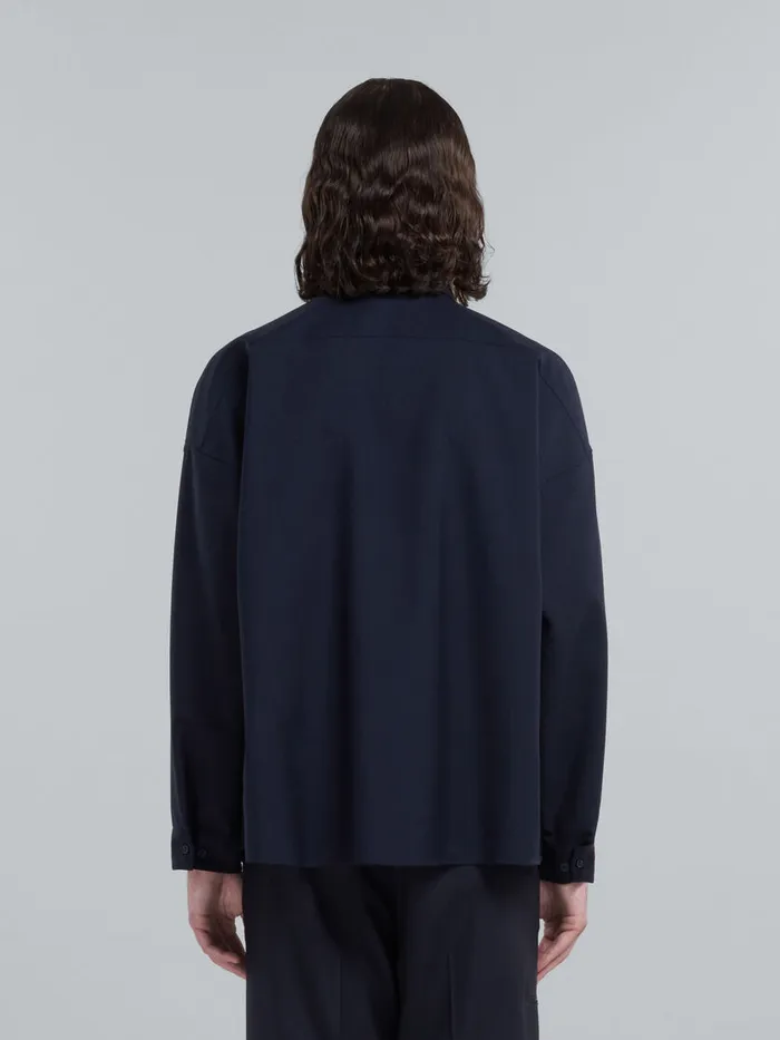 Blue Tropical Wool Shirt Men Marni Tops and TShirts