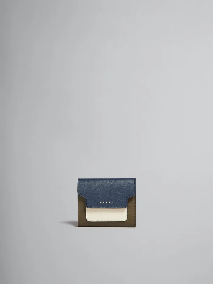 Blue White And Green Saffiano Leather Wallet Women Marni Wallets and Small Leather Goods Blue White And Green Saffiano Leather Wallet Women Marni Wallets and Small Leather Goods