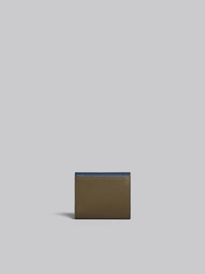 Blue White And Green Saffiano Leather Wallet Women Marni Wallets and Small Leather Goods