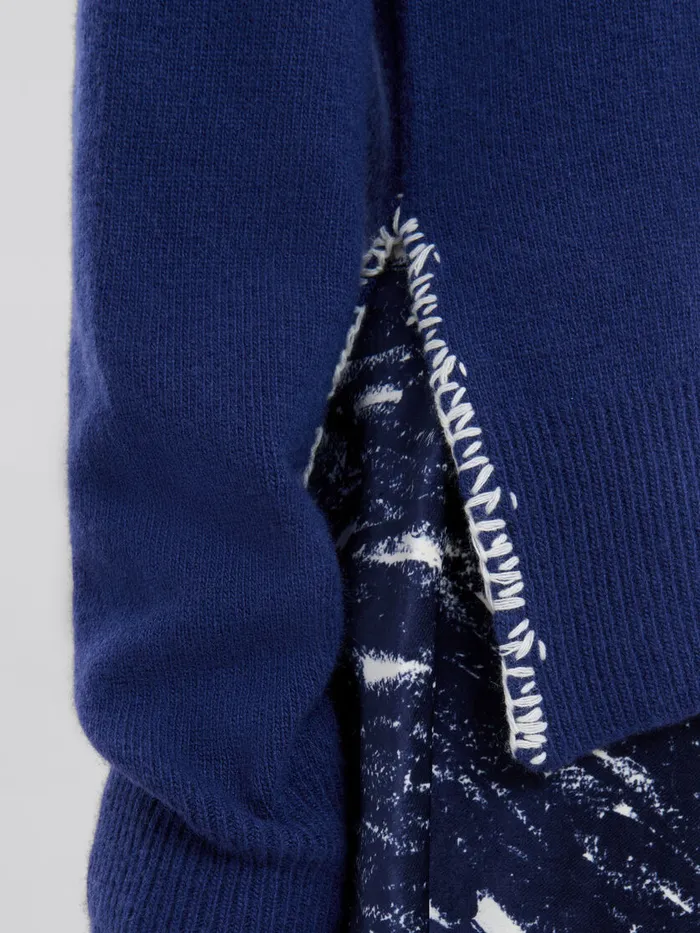 Blue Woolcashmere Cardigan With Marni Mending Women Marni Knitwear