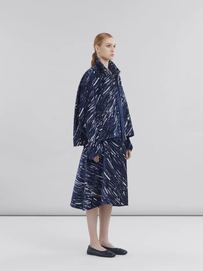 Blue Woolcashmere Cardigan With Marni Mending Women Marni Knitwear