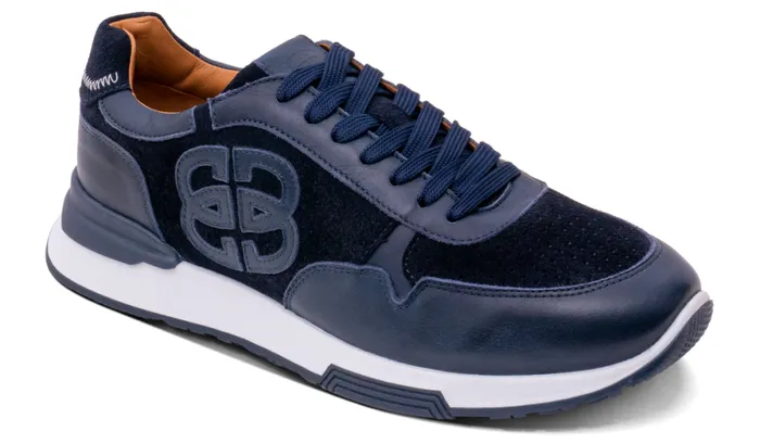 Boston 8211 Navy Combi Mens Barker Shoes Sneakers