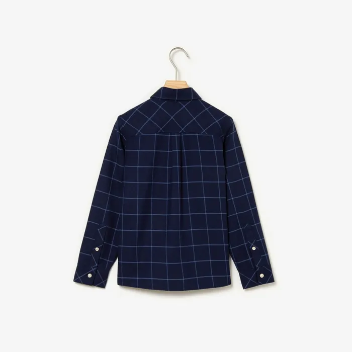 Boys8217 Check Flannel Shirt Navy BlueBlue Womens Lacoste Shirts and Tops Near Me