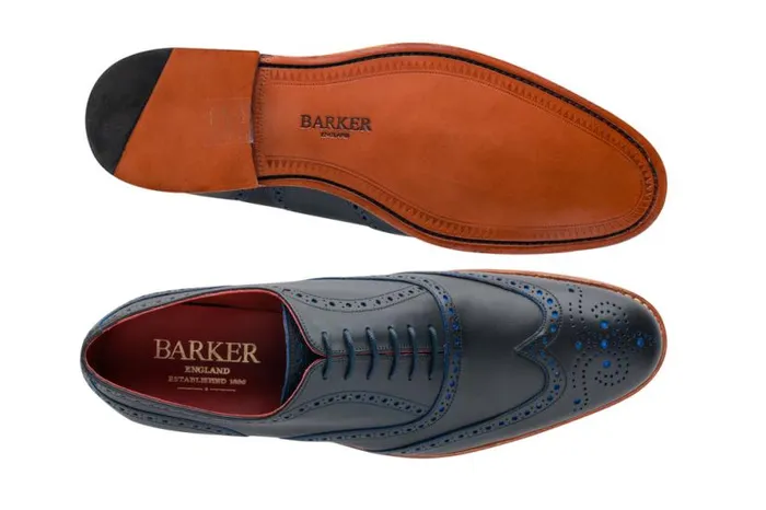 Brando 2 8211 Navy Calf Blue Punch Mens Barker Shoes Oxfords