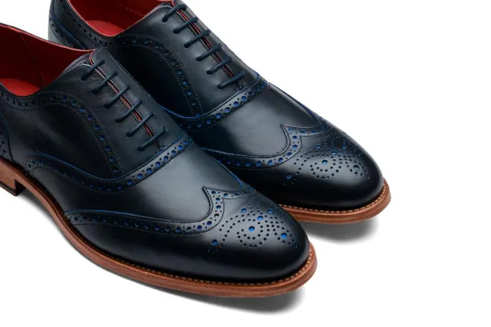 Brando 2 8211 Navy Calf Blue Punch Mens Barker Shoes Oxfords