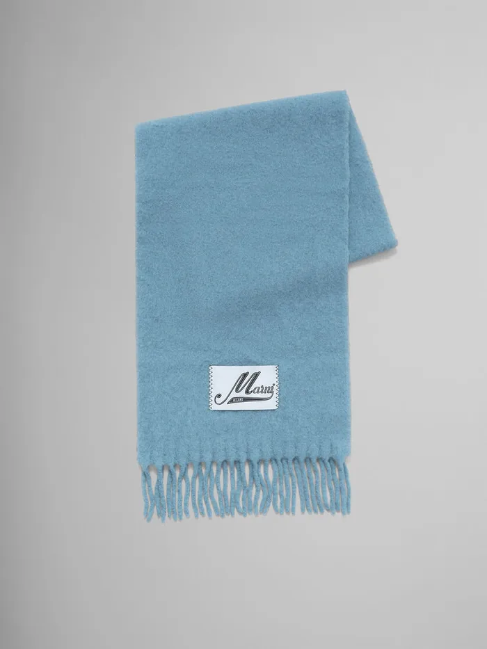 Bright Blue Alpaca Scarf Women Marni Scarves