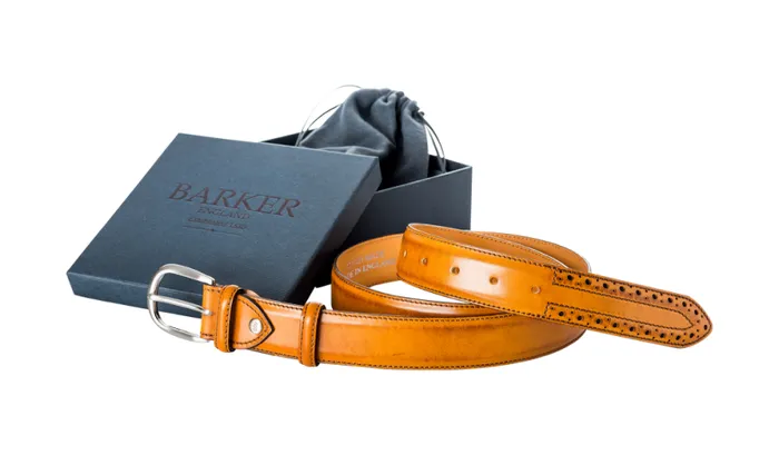 Brogue Belt 8211 Cedar Calf Accessories Barker Shoes Belts
