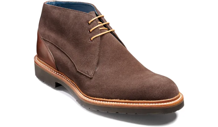 Bronx 8211 Bitter Chocolate Suede Walnut Calf Mens Barker Shoes Boots