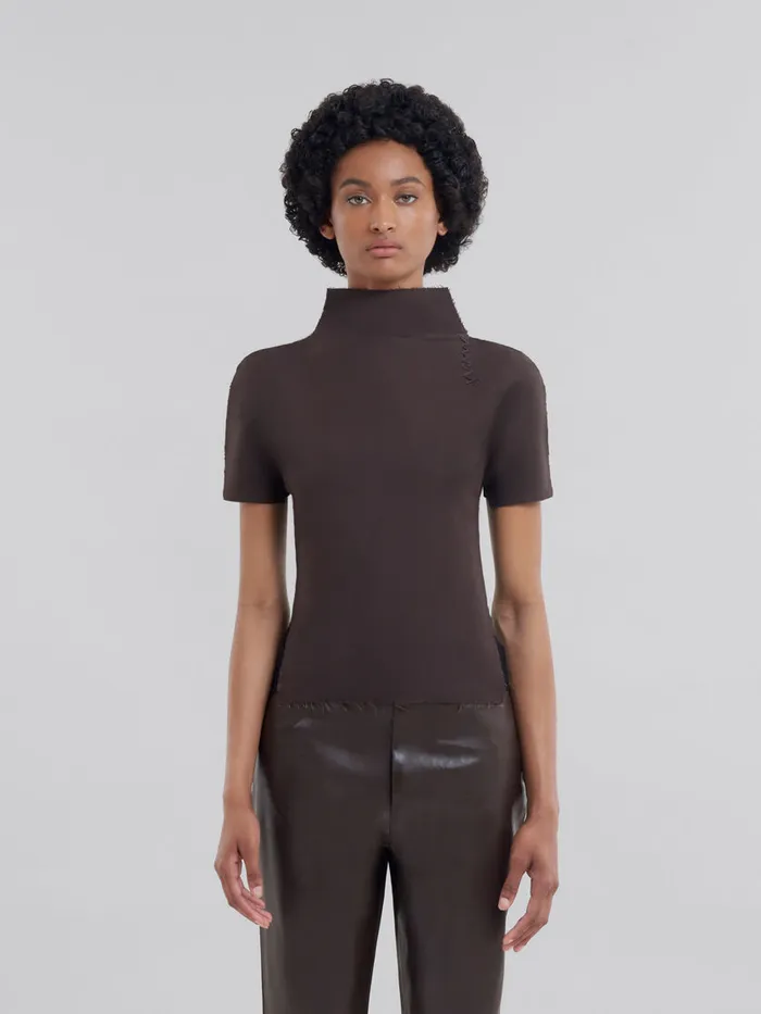 Brown And Black Wool And Cashmere Sweater Women Marni Knitwear