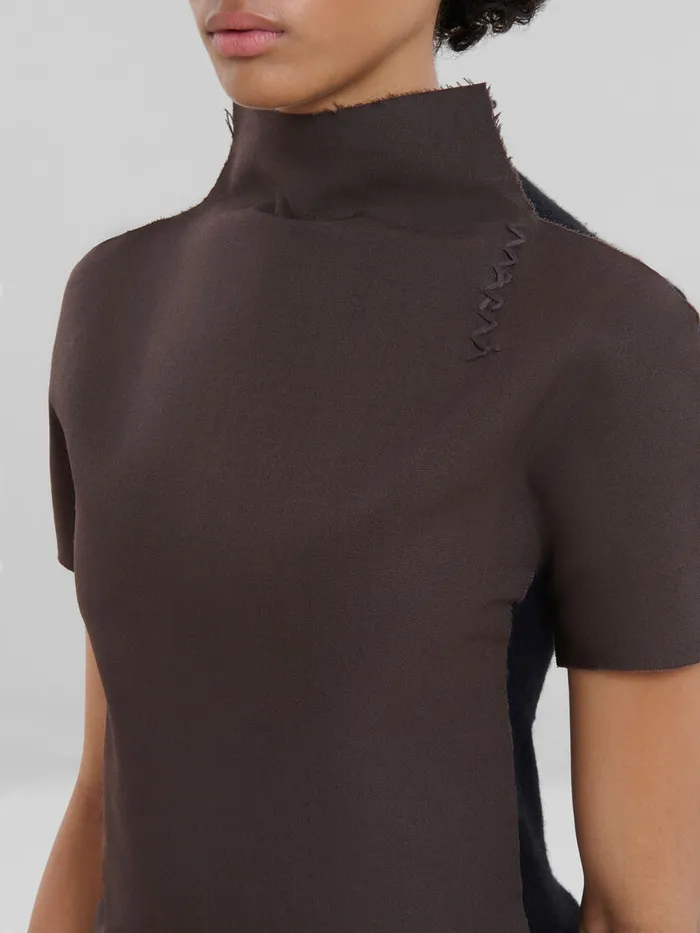Brown And Black Wool And Cashmere Sweater Women Marni Knitwear