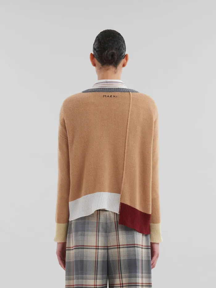 Brown Colourblock Cashmere Jumper Women Marni Knitwear
